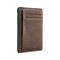 Portefeuille de cartes de crédit en cuir véritable RFID pour hommes minimalistes