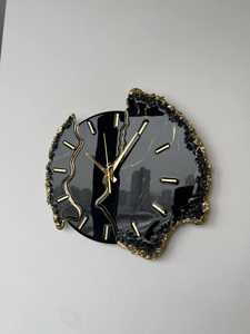 <b>Black</b> Geode Epoxy Resin <b>Wall</b> <b>Clock</b> Handmade <b>Wall</b> Decor Home Art Decor Birthday Gift Christmas Gift Gift for Her - Product Image 2