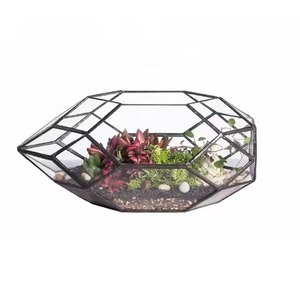 กระถางต้นไม้แก้วทรงเรขาคณิตตกแต่งบ้านสไตล์โมเดิร์นสำหรับปลูกต้นไม้ในร่ม - Product Image 2