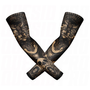 Unisex Black and White Custom Pattern Cooling <b>Compression</b> <b>Arm</b> <b>Sleeves</b> for Outdoor Activitie Breathable Protection - Product Image 6