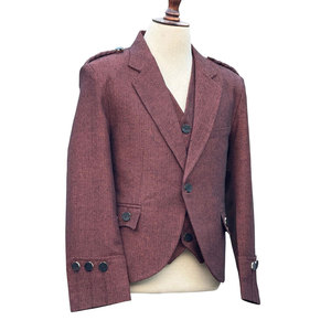 เสื้อแจ็คเก็ตทวีดสไตล์สก็อตสำหรับงานแต่งงาน ลายอาร์ไกล์ เสื้อแจ็คเก็ตและเสื้อกั๊กทวีดสำหรับผู้ชาย ผ้าขนสัตว์คุณภาพสูง ผลิตตามสั่ง - Product Image 3