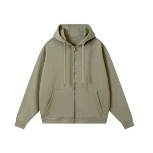 Sudadera con Capucha de Alta Calidad para Hombre, Invierno, Ecológica, de Algodón y Forro Polar, Cierre Completo, Corte Regular, Estilo Urbano, con Bolsillos - Product Image 1