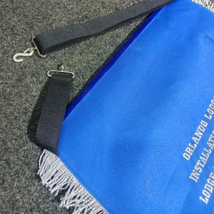 <b>Masonic</b> Grand Lodge Master Mason Apron With Blue backing Hand Made Apron With Silver Bullion OEM Design Mason Apron - Product Image 5