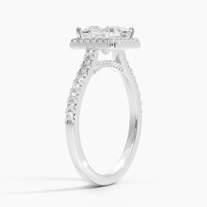 BOJ <b>Ring</b> 08 Princess Cut 925 <b>Silver</b> Adorned Odessa Halo Diamond <b>Ring</b> 2ct D Color VVS1 Moissanite GRA Certified Low Price <b>Ring</b> - Product Image 2