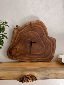 Modern Handmade <b>Wood</b> <b>Slice</b> Wall Clock Antique Style Decorative Round Single Face Needle Display for Living Room - Product Image 2