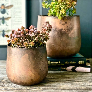 Jardinière en métal industrielle moderne personnalisée, vente en gros, finition vieillie vintage, pot à fleurs décoratif pour intérieur et extérieur - Product Image 1