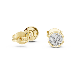 Pendientes Clásicos con Diamantes Cultivados en Laboratorio de 0.5CT, Corte Brillante, Color E, Chapados en Oro Amarillo de 18K con Rodio, 2GMS, Certificados por Terceros - Product Image 6