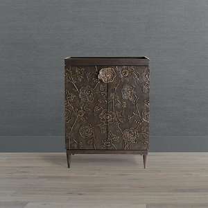 Meuble bar encastré vintage en teck avec casier à vin à 4 compartiments et rangement - Product Image 4