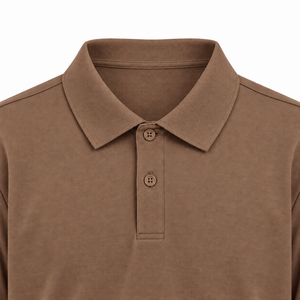 Polo à manches courtes pour homme, couleur unie blanc cassé, col boutonné, coupe classique - Product Image 3