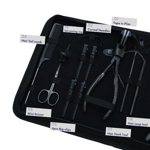 Hair Extension Tools Kit Tape In Crimping Remover Plier Keratin Bond <b>Cutter</b> Tail Comb Curved Needle Mini Scissor Parting Finger - Product Image 3