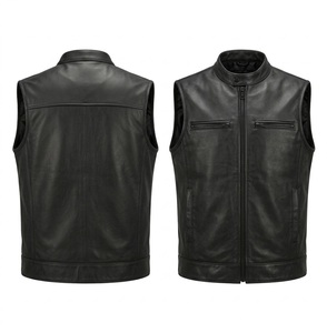 Custom Casual Canvas <b>Leather</b> Motorcycle Vest Men Club-Style Biker Sleeveless <b>Jacket</b> Heated Waterproof Windproof Winter - Product Image 5