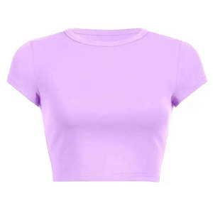 Women's 100% Cotton Baby Tee Fitted Heavy Cotton Thick T <b>Shirt</b> <b>Y2K</b> Streetwear Premium Basics Plain Top Custom OEM Wholesale - Product Image 3