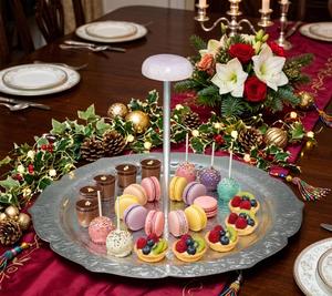 Best-Selling Floral Decorative Chip & Dip <b>Tray</b> Polished Metal Green Blue Accents Residential Use Serving Chip and Other <b>Snacks</b> - Product Image 5