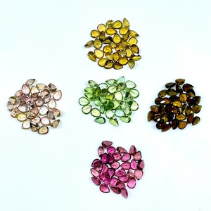 Lot en gros de pierres précieuses naturelles en tourmaline multi-couleurs, taille poire, 5mm et 4mm, pour la fabrication de bijoux - Product Image 4