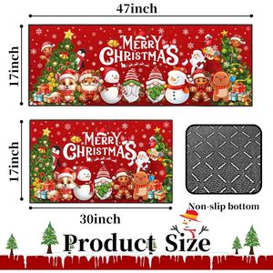 Set di Tappetini da Cucina Natalizi, 2 Pezzi Lavabili Antiscivolo, Tappeti per Lavello, Decorazioni Invernali per la Casa - Product Image 2