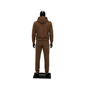 Ensemble de survêtement marron pour homme : sweat à capuche et pantalon de jogging – Vêtements de sport décontractés, streetwear, tenue de gym – Vente en gros – Fabricant de survêtements deux pièces ajustés - Product Image 2