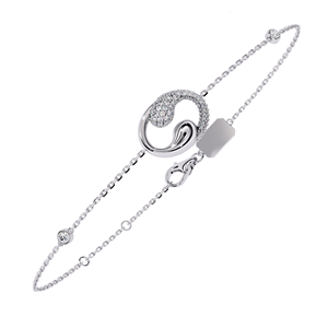 Unisex Minimalist <b>Infinity</b> Lab Grown Diamond Engagement Anniversary <b>Bracelet</b> Brilliant Cut Claw Setting Chain Link Everyday Wear - Product Image 2