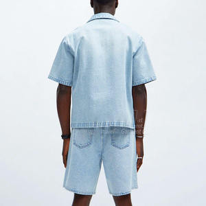 Conjunto de Dos Piezas Personalizado para Hombre, Jeans y Camisa de Manga Corta con Botones, de Alta Calidad, Estilo Urbano - Product Image 3