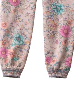 Conjunto de Sudadera con Capucha y Pantalones Deportivos para Mujer, Estampado Floral Beige, Sudadera con Capucha de Felpa Suave y Pantalones con Cintura Elástica, Ropa Casual Nueva - Product Image 6