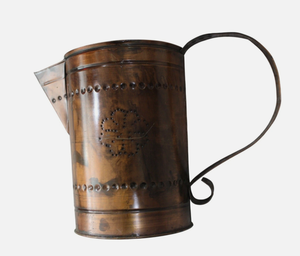 Pichet à eau en cuivre antique perforé, directement de l'usine, avec poignée en boucle, vente en gros, décoratif vintage en cuivre - Product Image 1