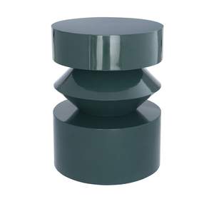 Table d'appoint de luxe en métal, base en fer, table basse ronde vert macaron brillant pour intérieurs de boutiques - Product Image 4