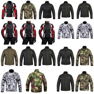 KhumBro Men's <b>Green</b> Camouflage Motorcycle Jacket Full Sleeve Windproof All Seasons Racing Wear - Product Image 4
