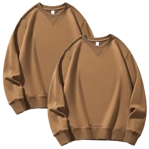 Sweat-shirts d'hiver pour hommes adultes de haute qualité, couleur brun foncé, manches longues, pull-over, en coton polaire, écologique, respirant - Product Image 2
