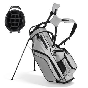 Borsa da golf con divisorio superiore a 14 scomparti, doppie spalline, gambe di supporto e divisorio a tutta lunghezza per 2 mazze da golf, in PU sportivo - Product Image 1