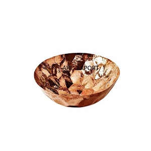 Bol de nourriture de décoration de table de dîner et de déjeuner à la maison plaqué de cuivre pour le mariage - Product Image 1