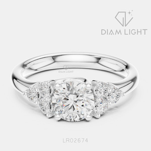 Bague de fiançailles en or blanc 14 carats avec diamant de laboratoire de 0,936 carat, coupe ronde, bague de mariée, certifiée IGI, bijoux fins, cadeau pour femme - Product Image 1