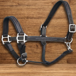 Longe pour cheval en cuir double épaisseur marron Havana, avec surpiqûres décoratives durables et rembourrage confortable en cuir de vache, ferrures en laiton. - Product Image 3