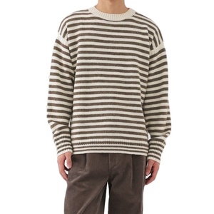 Cárdigan Personalizado para Hombre con Cuello Alto a Rayas, Suéter de Manga Larga, Lana Gruesa y Cachemira, Moda de Invierno, Tejido Cálido, ODM - Product Image 1