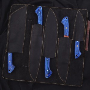 Étui à couteau en cuir noir avec sangle et boucle, sac à outils fait main - Product Image 2