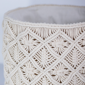 Panier à plantes en coton fait main JNC Macrame, couvre-plante décoratif et rangement - Product Image 3