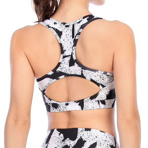Ensemble de yoga pour femmes : Soutien-gorge de sport et leggings taille haute imprimés, tenue de sport avec poches, extensible dans les quatre sens, en Spandex et Polyester - Product Image 5