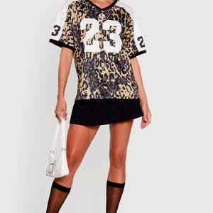 Maillot de football américain unisexe tendance 2026 à imprimé léopard, manches courtes, respirant, en maille, pour entraînement, fabricant OEM USA - Product Image 6