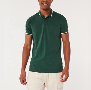 Camiseta Polo Premium Personalizada con Cuello y Puños a Rayas Tejidas, Camiseta Polo de Jersey - Product Image 1