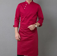 Uniforme de Chef en Coton en Gros, Haute Qualité, Respirant, Manches Longues, Unisexe, Vêtements de Cuisine, Broderie Personnalisée pour Hôtels