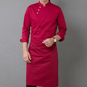 Uniforme de Chef en Coton en Gros, Haute Qualité, Respirant, Manches Longues, Unisexe, Vêtements de Cuisine, Broderie Personnalisée pour Hôtels - Product Image 2