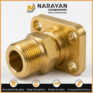 Raccord hydraulique à bride en laiton forgé de qualité industrielle avec surface plaquée, conçu avec précision pour les systèmes haute pression - Product Image 5
