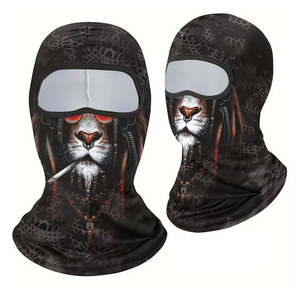 Cagoule personnalisée imprimée avec un motif de tête de lion, unisexe, masque facial complet pour l'extérieur, respirant, imperméable, en acrylique, broderie à la main - Product Image 4