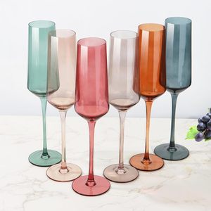 Coupe à <span class=keywords><strong>champagne</strong></span> en verre cristal vintage de luxe, personnalisable en bleu, rose, noir pour mariages et fêtes - Product Image 1