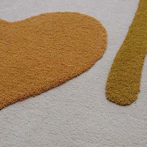 Neutral Beige Area Rug Abstract Organic Shape Modern Designer Wool Tufted Carpet Contemporary Artistic Floor Decor Living Room - Product Image 6
