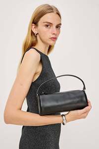 Sac à main unisexe en cuir véritable de forme tonneau avec décoration boutonnée, fermeture éclair, élégant, luxueux, tendance, décontracté pour un usage quotidien - Product Image 5
