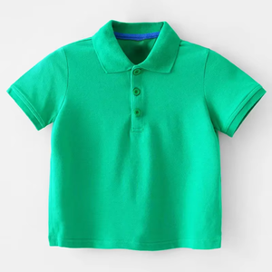 Camiseta Polo Estampada para Niñas, Producción en Masa, Informal, Tejida, de Manga Larga, Transpirable, 100% Algodón, Cuello Elegante - Product Image 1