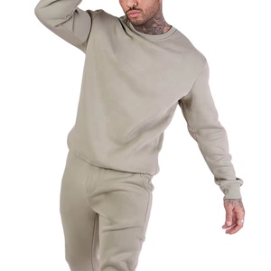 Custom Winter 100% Cotton <b>Sweat</b> suit <b>Set</b> for Men Oversized Crewneck Sweatshirt Jogger with Print Pattern Fleece Tracksuit - Product Image 6