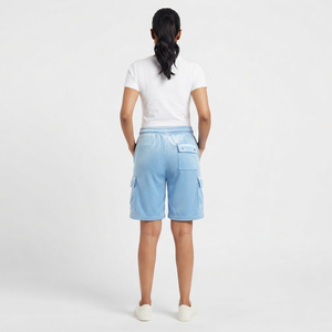 Women's <b>Cargo</b> <b>Shorts</b> With Drawstring Waist And Pockets Casual Terry 100% Polyester <b>Shorts</b> Regular Fit Mid Rise <b>Cargo</b> Women <b>Short</b> - Product Image 2