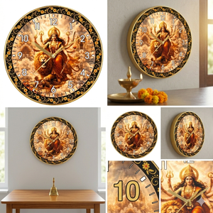 Modern <b>Silent</b> Quartz Sherawali Mata Wall <b>Clock</b> Personalization Printing Spiritual Home Decor for Mother's Day Christmas - Product Image 3