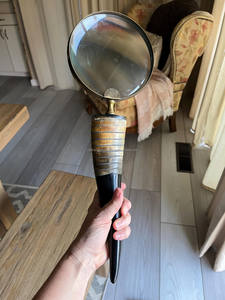 Loupe polie au design ancien de haute qualité avec poignée en corne de buffle saine naturelle par FWE - Product Image 5