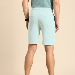 Short de bain décontracté pour homme bleu clair à imprimé tropical, séchage rapide, avec cordon de serrage à la taille - Product Image 3